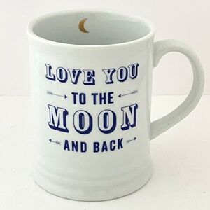 LOVE YOU TO THE MOON AND BACK Coffee Cup/mug by FRINGE Studio, NEW 12 oz.